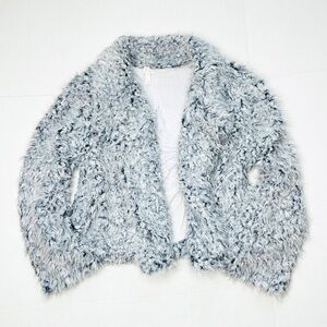 XHILARATION Women’s Gray White Faux Fur Jacket Size Small